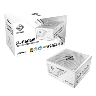 ASRock Steel Legend SL-850G 850W ATX Power Supply Unit, 80 Plus Gold Certified, 120mm Silent Cooling Fan, High Efficiency PSU