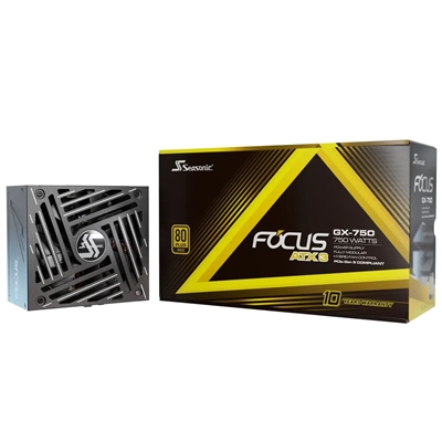 Seasonic FOCUS GX ATX 3.1 (FOCUS-GX-750-V4) 750W PSU, 135mm Fan, 80 PLUS Gold, Fully Modular, Individual Black Cables with Braided Pattern, 12 Years Warranty - BLACK