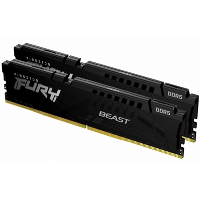 Kingston FURY Beast KF564C32BBEK2-32 32GB (2x 16GB) DIMM System Memory, 6400MHz, DDR5, CL32, Black, Intel XMP, AMD EXPO