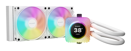 be quiet! Light Loop IO LCD 240mm White AIO CPU Liquid Cooler, IPS Display, ARGB, 2x Light Wings LX 120mm PWM Fans and IO Controller