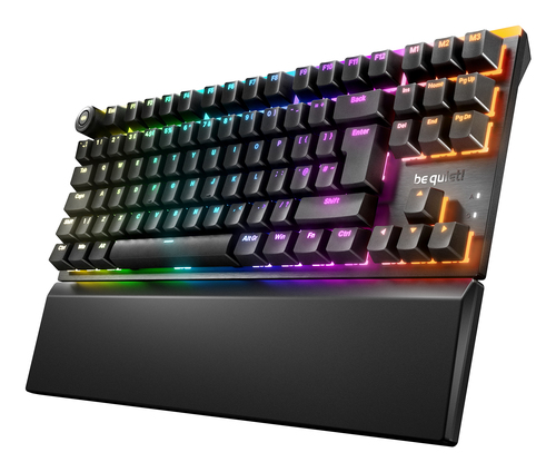 Be Quiet! Light Mount TKL Silent Tactile ARGB Mechanical Keyboard, 3D Media Wheel, silent keystrokes, hot-swappable 5-pin MX-style switch socket