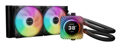 be quiet! Light Loop IO LCD 240mm Black AIO CPU Liquid Cooler, IPS Display, ARGB, 2x Light Wings LX 120mm PWM Fans and IO Controller