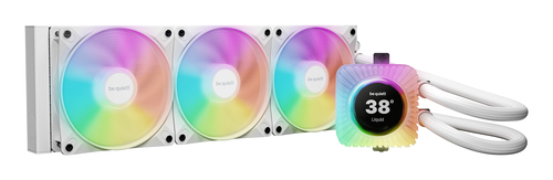 be quiet! Light Loop IO LCD 360mm White AIO CPU Liquid Cooler, IPS Display, ARGB, 3x Light Wings LX 120mm PWM Fans and IO Controller
