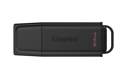Kingston DataTraveler Exodia DTXG2/64GB USB Flash Drive, 64GB, USB 3.2 Gen 1, Black, Snap-on Cap Design