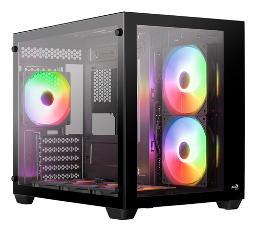 Aerocool (ACCS-ES02163.11) Mid-tower PC case, Versatile fan support, Tempered glass window, 410mm GPU clearance, RGB, Full coverage airflow, SimpliCable routing, ATX, E-ATX, Micro-ATX, Mini-ITX